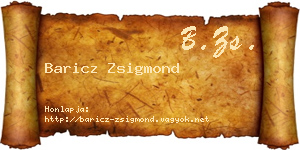Baricz Zsigmond névjegykártya