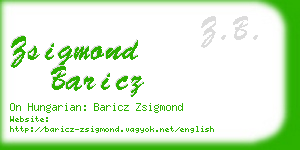 zsigmond baricz business card